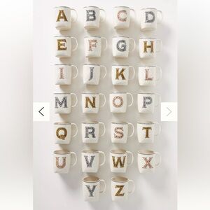 ANTHROPOLOGIE Dropcap Monogram Letter "C" mug confidence takes courage